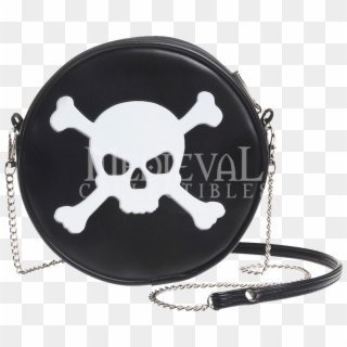 Black Handbag With Pink Skull , Png Download - Handbag Clipart