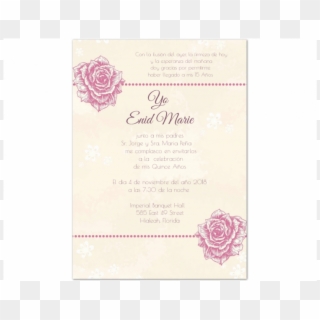 Quince Invitation With Flower - Garden Roses Clipart