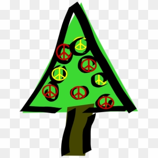 Xmas Christmas Tree 1 6 Peace Symbol Sign 999px 93 - Christmas Tree Clip Art - Png Download