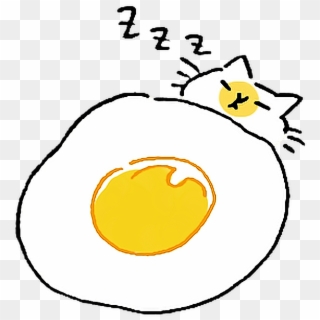 #cat #kitty #neko #cute #kawaii #white #egg #sleeping - Cartoon Clipart