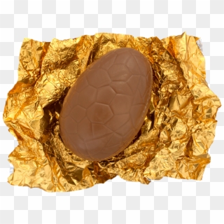 Large Chocolate Egg On Foil Wrapper - Gold Clipart