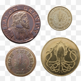 House Greyjoy Set Of Four Coins - Game Of Thrones Coins Clipart