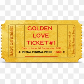 Golden And Stone Love Ticket - Ticket Clipart