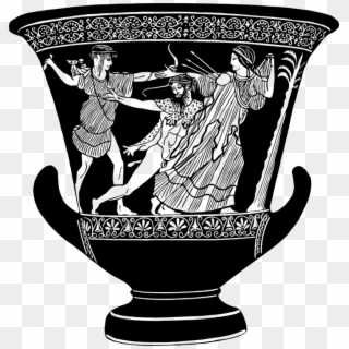Trojan War Pottery Of Ancient Greece Vase Drawing - Ancient Greek Vase Drawing Clipart