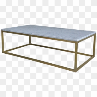 Coffee Table With Old Marble Top And New Messing Frame - Industrialna Lawa Clipart