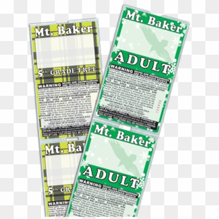 Lift Tickets Printed With New Inks, Coatings And Adhesives - Mt Baker Lift Tickets Clipart