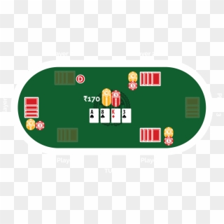 All Bets Are Combined Again In The Pot - Poker Table Clipart