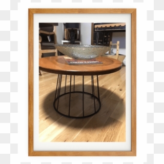 New Metal Base With Old Pine Top - End Table Clipart