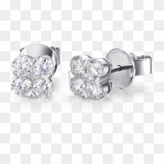 Dazzling Four Leaf Clover Diamond Stud Earrings - Clover Leaf Diamond Earrings Clipart
