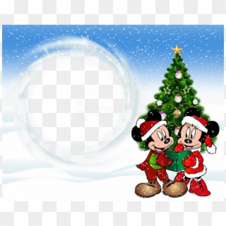 Free Png Christmas Kids Transparent Frame With Mickey - Minnie And Mickey Christmas Clipart