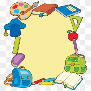 Back To School Supplies Clipart - Clip Art Frame - Png Download