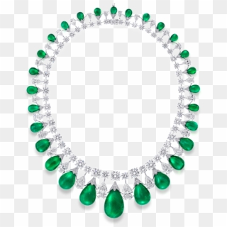 Graff Cabochon Emerald And Diamond Necklace - Emerald And Diamond Necklace By Graff Clipart