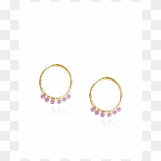 Mounir Gold Vermeil Garnet Circle Earrings - Earrings Clipart