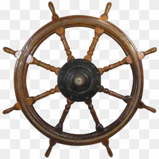 Large Antique Swedish Mahogany Ship's Wheel From Eronjohnsonantiques - Transparent Ship Steering Wheel Clipart