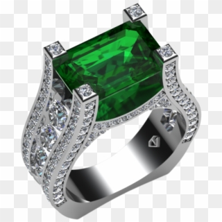 Custom Emerald Ring - Engagement Ring Clipart