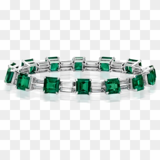 Emerald And Diamond Bracelet - Emerald Bracelet Png Clipart