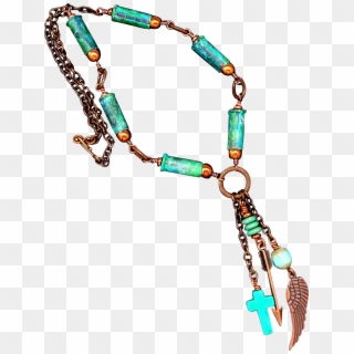 Czech Glass Beads This Rustic Boho Style Necklace Features - Bead Clipart