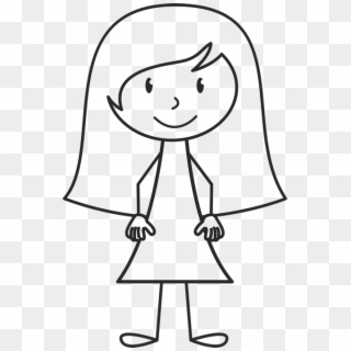 Stick Girl - Stick Figure With Long Hair Clipart