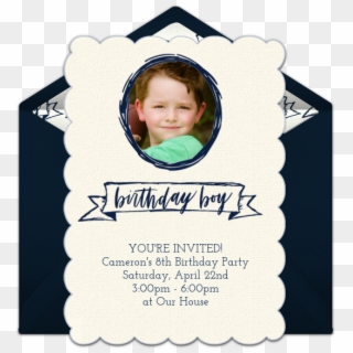 Birthday Boy Photo Online Invitation - Wedding Invitation Clipart