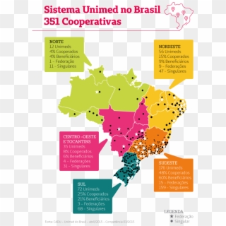 Mapa Brasil Sistema - Sistema Unimed No Brasil Clipart