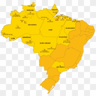Mapa Do Brasil Com As Bibliotecas Da Vaga Lume Destacadas, - Brazil Clipart