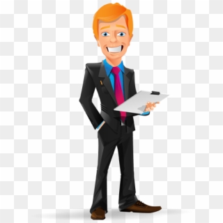 Image For Free Smiling Businessman Vector Character - Cartoon Ginger Hair Man Clipart