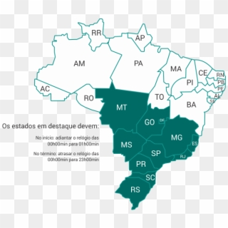 Mapa Brasil Estados Com Horario De Verao - Mapa Brasil Svg Clipart