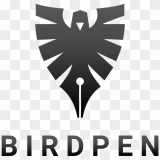 Illustrative Logo Composed Of A Pen And A Bird - Emblem Clipart