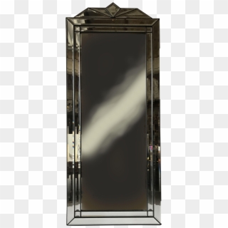1950s French Art Deco Black Wood Frame Wall Mirror - Architecture Clipart