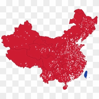 Regions In Red Are Under The Jurisdiction Of The Communist - Map Of China Clipart