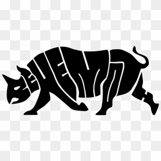 Cattle Logo Silhouette Rhinoceros Horse - Rhino Silhouette Clip Art - Png Download