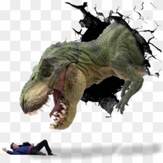 #ftestickers #man #scared #dinosaur #broken #stickers - Tyrannosaurus Clipart