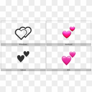 Two Hearts On Various Operating Systems - Heart Clipart