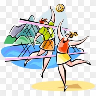 Vector Illustration Of Brazilian Beach Volleyball Sport - Volleyball Beach Clipart - Png Download