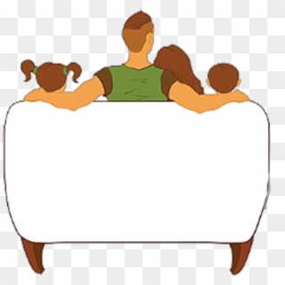 Television Family Cartoon Clip Art - Silhouette Family On Couch - Png Download