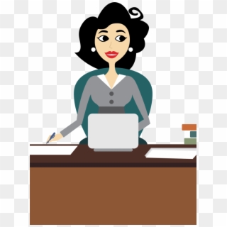 Virtual Assistant At Desk - Dibujos De Asistente Administrativo Clipart