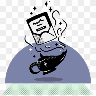 An Email Coming Out Of A Magic Genie Lamp Clipart