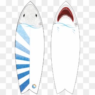 Combo Shark-01 - Surfboard With Shark Design Clipart