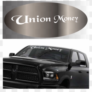 Union Money Windshield Banner Auto Decal Car Sticker - 2017 Dodge Ram Blacked Out Clipart