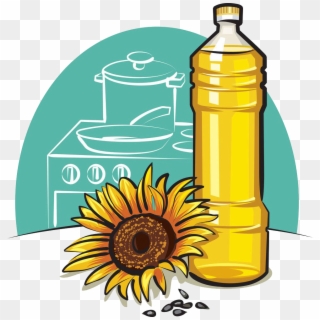Vegetable Oil Cooking Oil Bottle Clip Art - Sunflower Oil Clipart - Png Download
