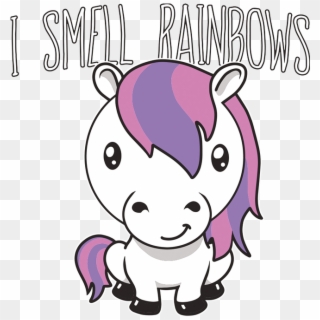 I Smell Rainbows Unicorn - Cartoon Clipart