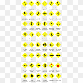 03 - Yellow Traffic Signs Meanings Clipart