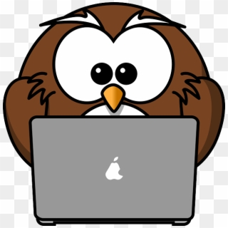 Owl Using A Laptop Svg Clip Arts 594 X 598 Px - Cartoon People On Computers - Png Download