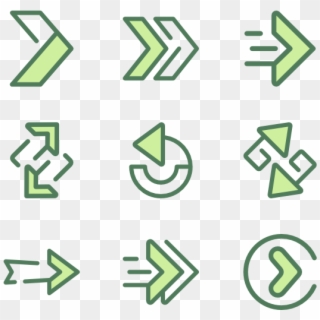 Arrows - Green Arrow Flat Icon Png Clipart