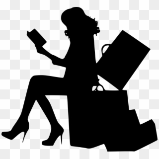 Silhouette, Woman, Traveling, Waiting, Luggage - Woman Silhouette With Suitcase Clipart