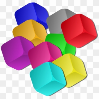 Boxes Dice Rainbow Colors Transparent Image - Cubes Clipart - Png Download