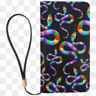Snake Psychedelic Rainbow Colors Men's Clutch Purse - Illustration Clipart