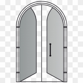 Door Two Doors Arch Opening To Push Residential Use - Rccg Clipart