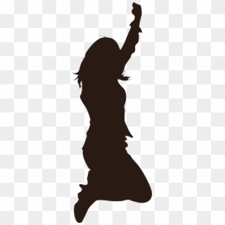 Silhouette Girl Jumping Woman 1221429 - Silhouette Joy Png Clipart