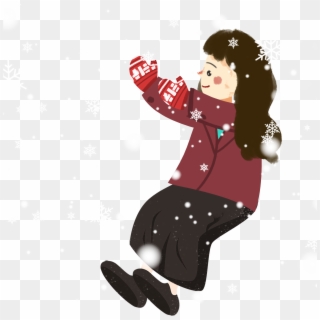 Snow Snowy Day Girl Cartoon Png And Psd - Illustration Clipart